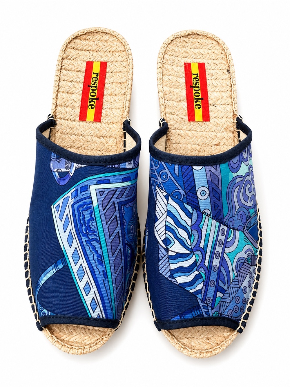 Respoke Silk Scarf Espadrille Slide Sandals/ Handmade/Like NEW- SIZE 8 -